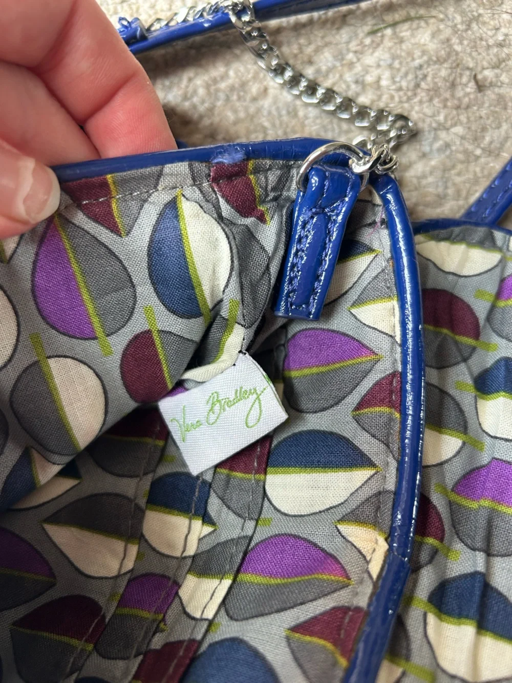 Vera Bradley Quilted Crossbody Bag - Royal Blue - Picture 7 of 9